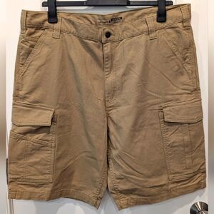 CARHARTT MEN'S 40 Rigby Rugged flex relaxed Canvas cargo work short Brown Tan